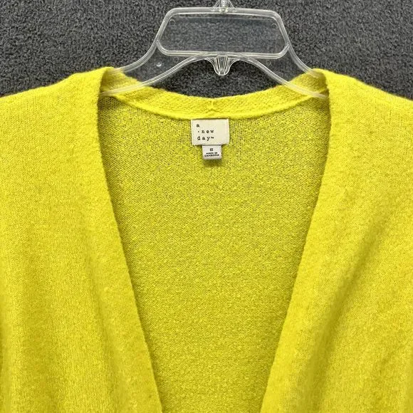 A New‎ Day Sweater womens Small Color Block Cardigan Open Front Pockets - Picture 2 of 14